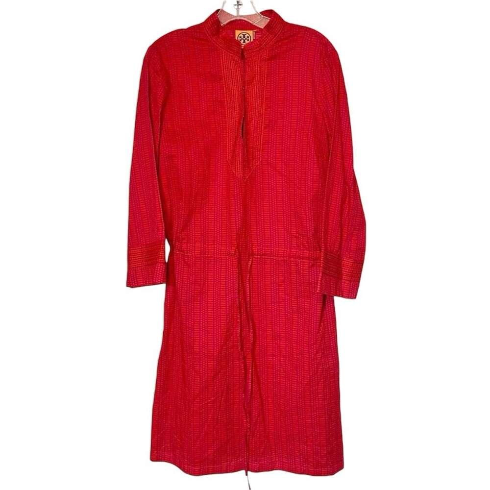 Tory Burch Womens Tunic Dress Tie-Waist Hook Front Cover Up Beach Summer Large